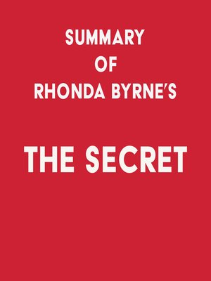 cover image of Summary of Rhonda Byrne's the Secret